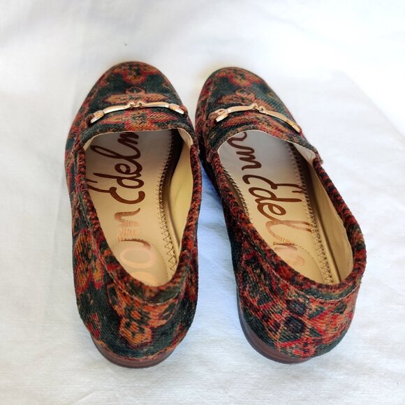Sam Edelman Loraine Bit Loafer in Floral Tapestry Blue Red Gold 5.5 36.5 EUC - Picture 7 of 8